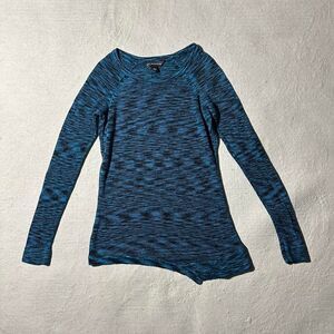 Rock & Republic Blue/Black Grunge Long Sleeve Top
